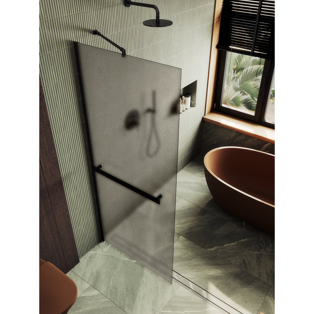 Изображение товара Душевая перегородка MaybahGlass 1950х790 мм бронза матовая универсальный монтаж