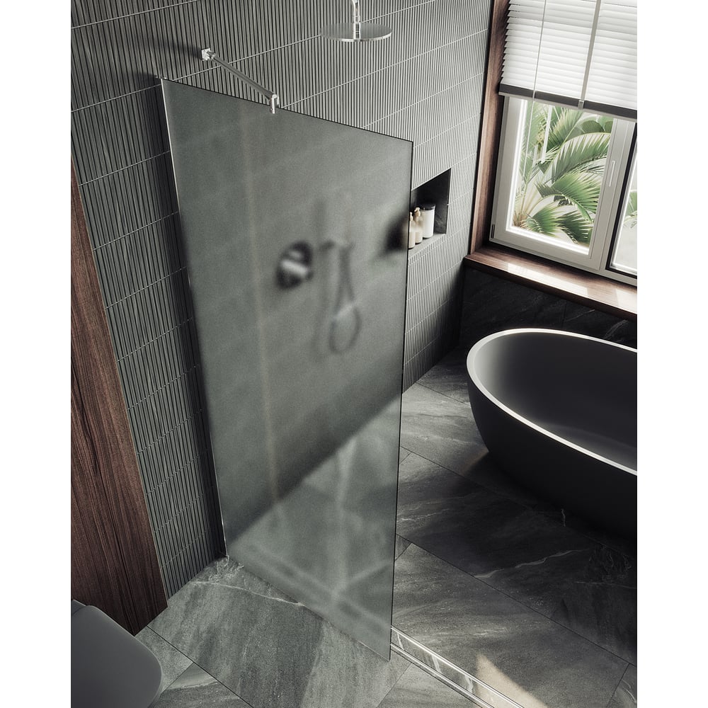 Изображение товара Душевая перегородка MaybahGlass 1950х890 мм сатин стекло анодированный алюминий