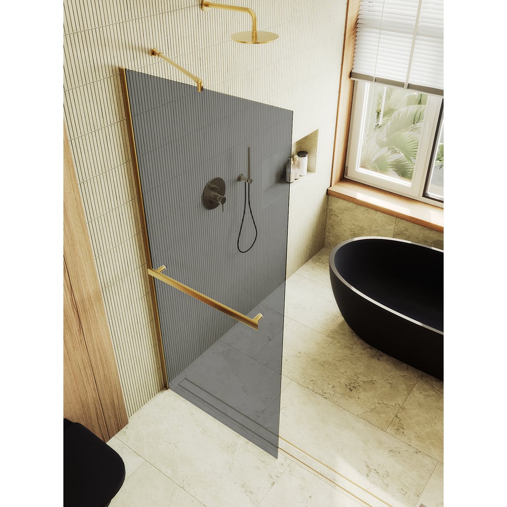 Изображение товара Душевая перегородка MaybahGlass 1950х790 мм графит 8 мм