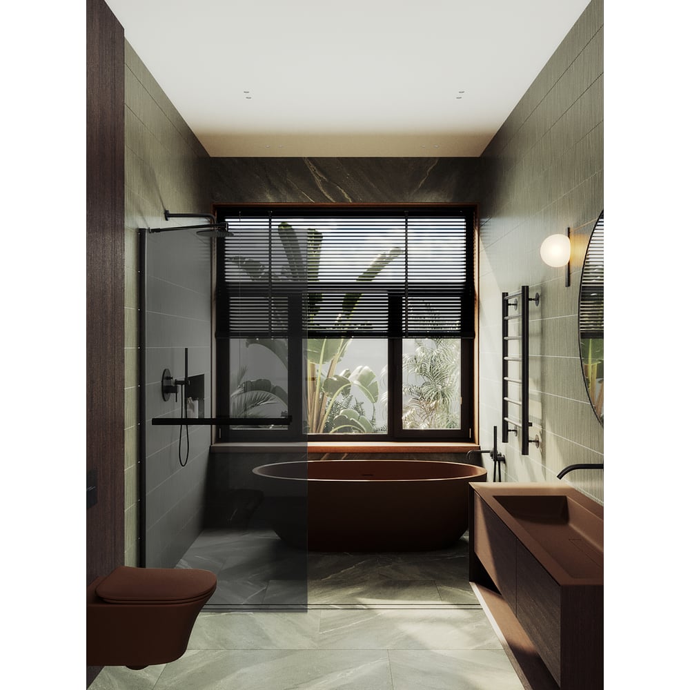 Изображение товара Душевая перегородка MaybahGlass в широком профиле 1950х790 мм графит стекло