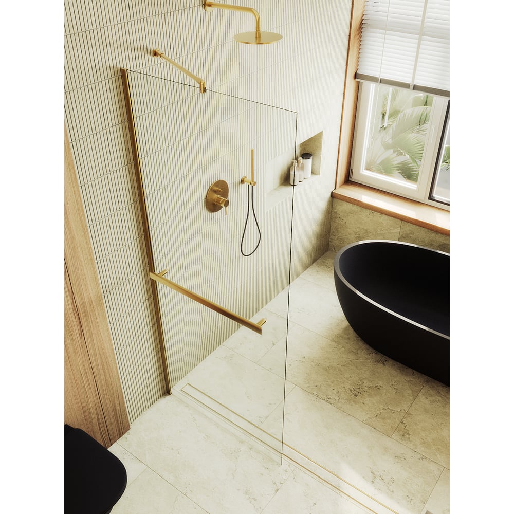 Изображение товара Душевая перегородка MaybahGlass 1950х890 мм, бесцветное стекло 8 мм