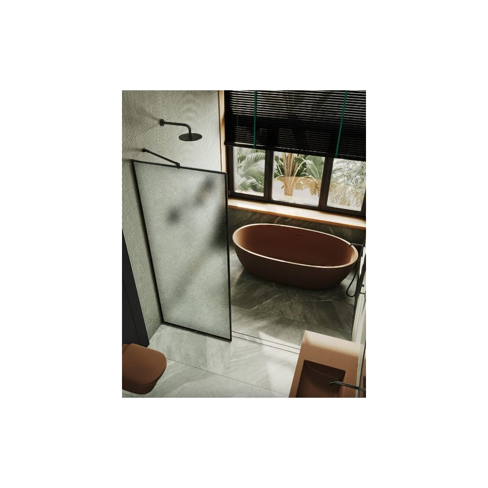 Изображение товара Душевая перегородка MaybahGlass 1950х690 мм закаленное сатиновое стекло MGD-821-6