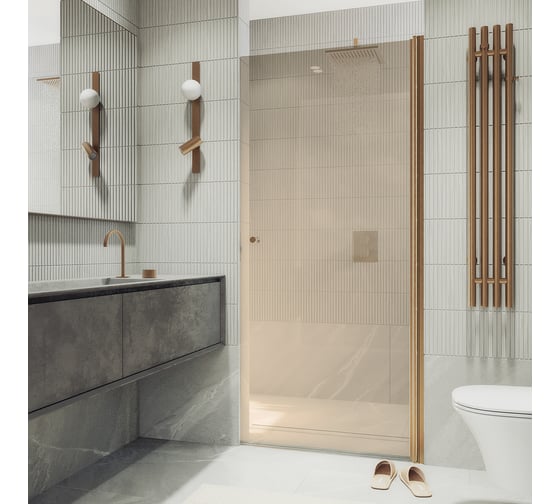 Изображение товара Душевая дверь MaybahGlass на монопетле, 1980х800 мм, стекло бронза 6 мм, MGD-804-2