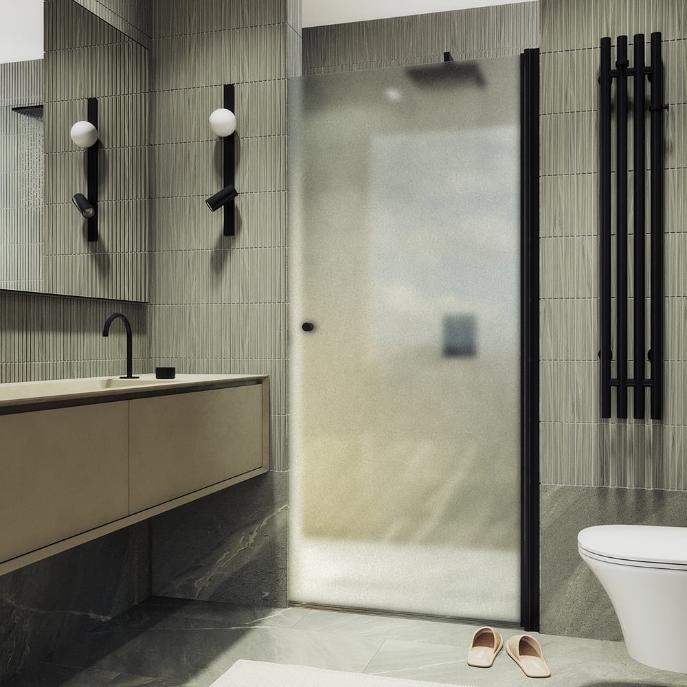 Изображение товара Душевая дверь MaybahGlass на монопетле 1980х600 стекло сатин