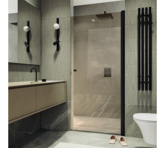 Изображение товара Душевая дверь MaybahGlass на монопетле, 1980х900 мм, стекло бронза 6 мм, MGD-810-6