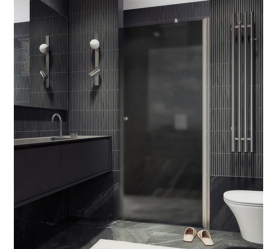 Изображение товара Душевая дверь MaybahGlass на монопетле, 1980х800мм, стекло графит матовый 6 мм MGD-807-5