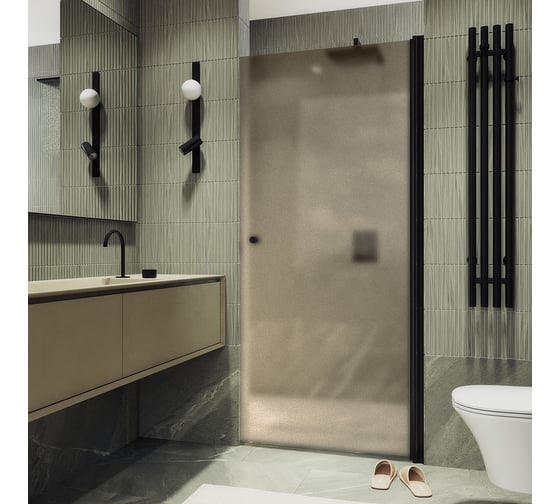 Изображение товара Душевая дверь MaybahGlass на монопетле, 1980х900 мм, стекло бронза матовая 6 мм, MGD-811-6