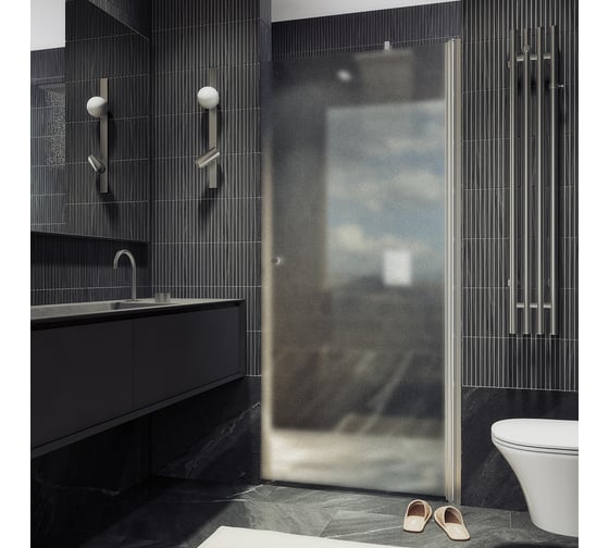 Изображение товара Душевая дверь MaybahGlass на монопетле, 1980х800 мм, стекло сатин 6 мм MGD-808-5