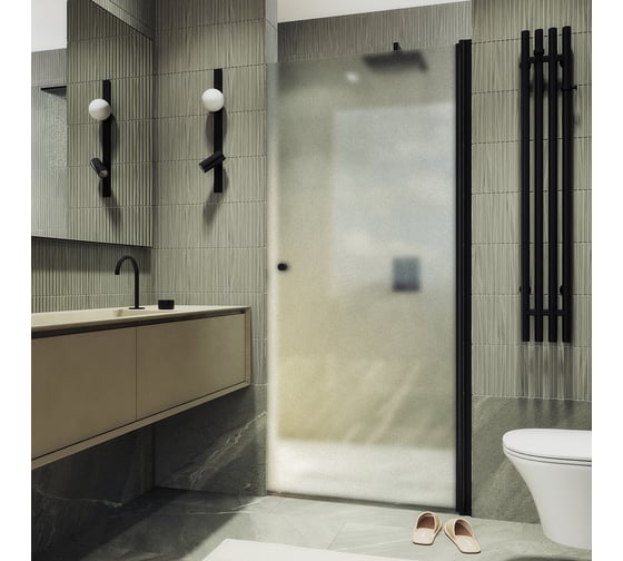 Изображение товара Душевая дверь MaybahGlass на монопетле, 1980х900 мм, стекло сатин 6 мм MGD-814-6