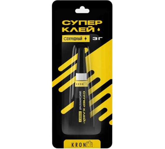 Изображение товара Супер-клей Kronbuild цианоакрилатный 3 гр. GSX03