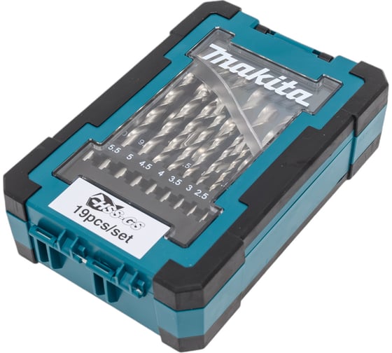 Изображение товара Набор сверл по металлу 1-10 мм, шаг 0.5 мм, HSS-GS, 19 шт Makita D-78352