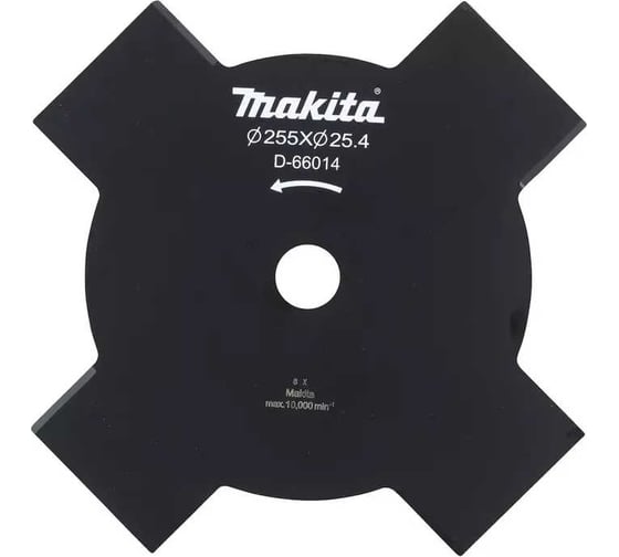 Изображение товара Нож 4 зуба, 255x25.4 мм для травы Makita D-66014
