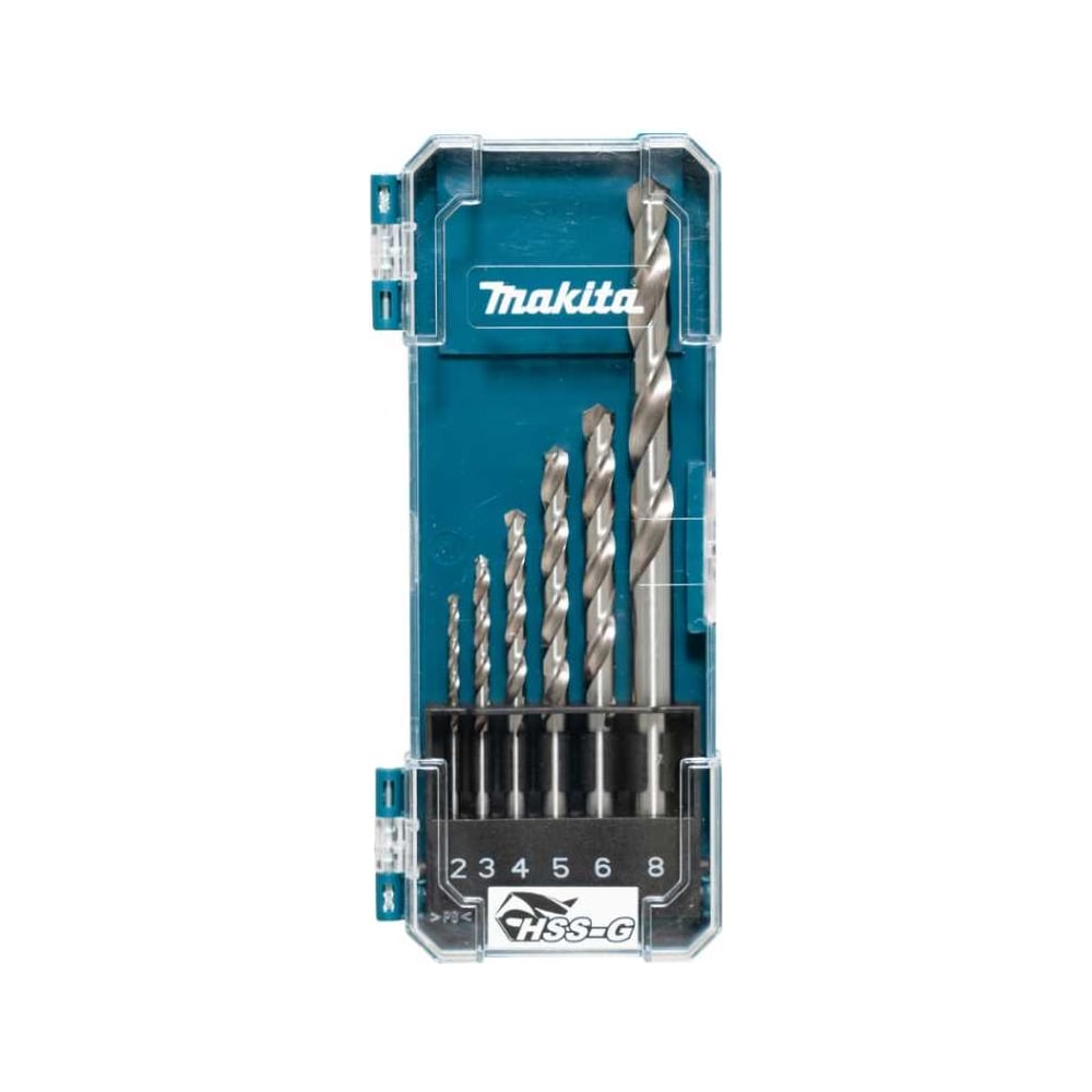 Изображение товара Набор сверл Makita D-78346 2-8 мм, 6 шт, HSS-G, метал