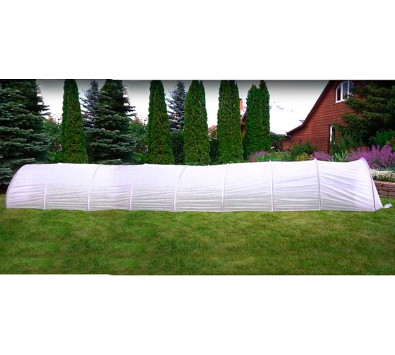 Изображение товара Парник ЛЕТО Дачник 8м, с укрывным материалом 42г/кв м, дуга пластик 2.5м прямой 7005