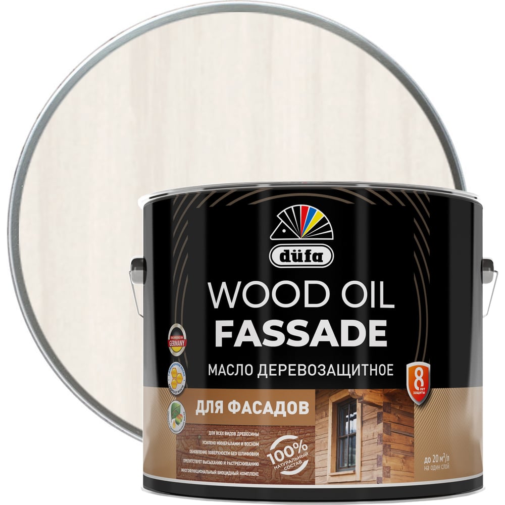 Изображение товара Защитное масло Dufa Wood OIL Fassade белое 9л