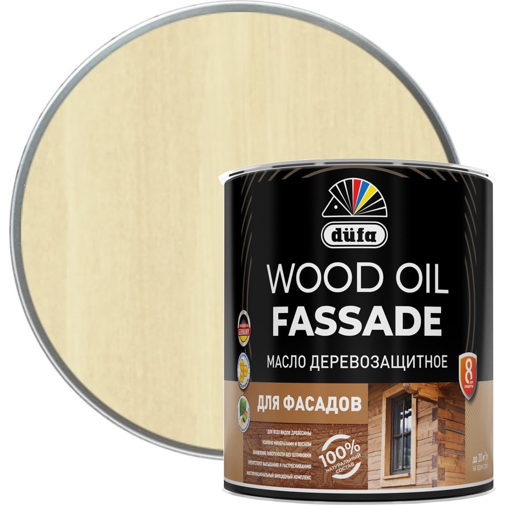 Изображение товара Масло Dufa Wood OIL Fassade бесцветное 1,9 л защитное пропитка для наружных работ