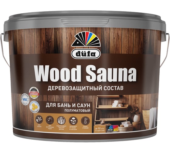 Изображение товара Деревозащитный состав Dufa Woodsauna 9 л МП00-012537