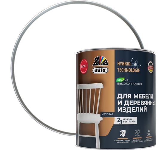 Изображение товара Краска Dufa для мебели и деревянных изделий база 3 1,75 л МП00-012546