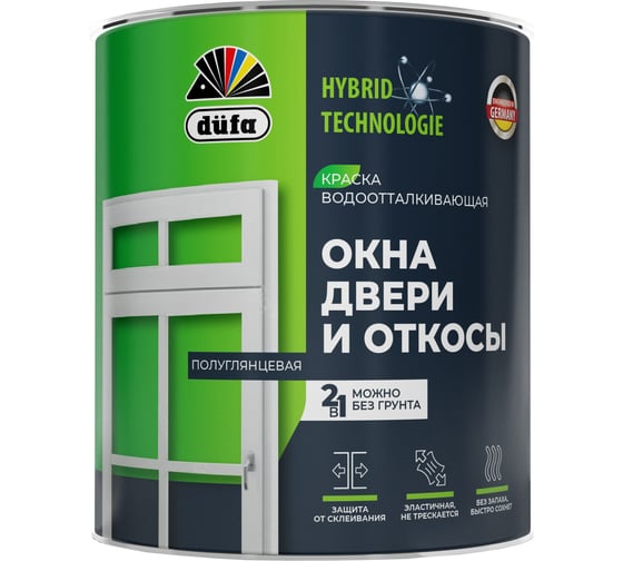 Изображение товара Краска Dufa Окна, двери и откосы база3 1,75 л МП00-012487