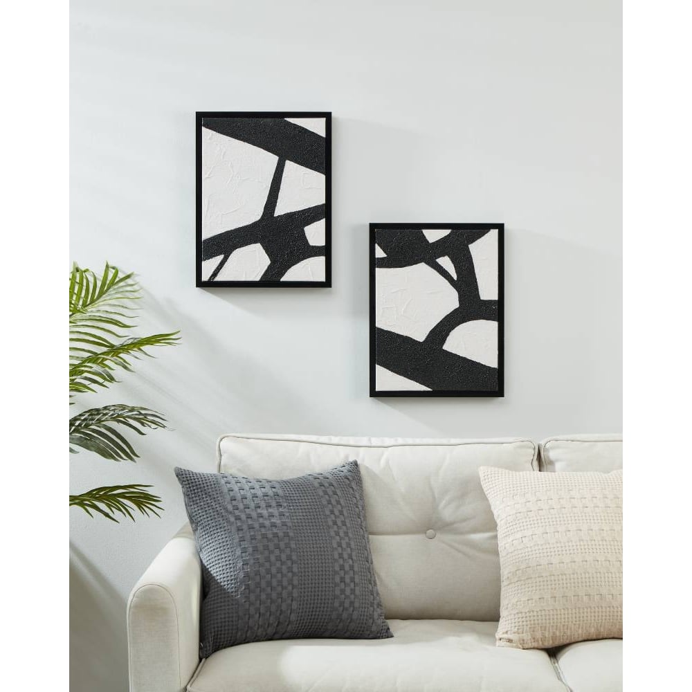 Изображение товара Комплект из 2-х картин EGLO ROBERVAL на холсте абстракция черный