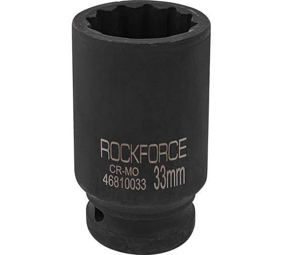 Изображение товара Головка ударная глубокая 12-гранная 33 мм, 3/4"DR Rockforce RF-46810033(58427)