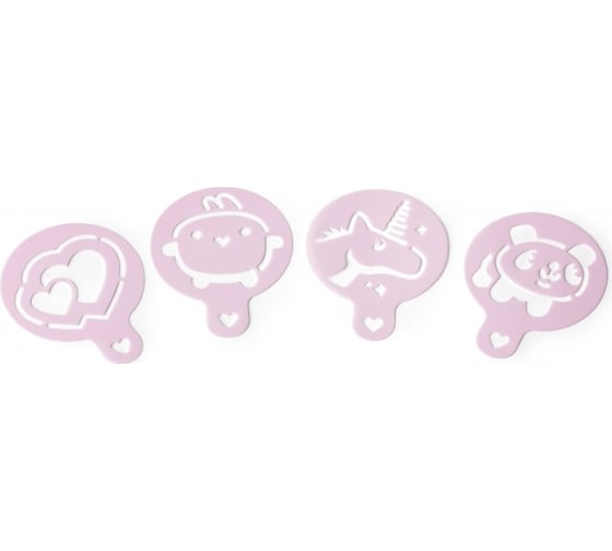 Изображение товара Набор форм для декорирования кофе и выпечки APOLLO genio Happy 4 предмета HAP-01