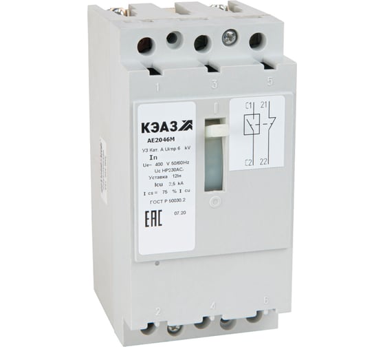 Изображение товара Автоматический выключатель КЭАЗ АЕ2046М-100-16А-12Iн-400AC-У3 104617