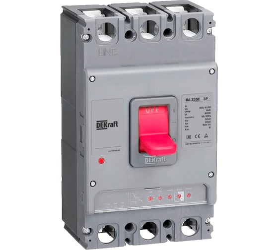 Изображение товара Автоматический выключатель DEKraft ВА-335Е, 3 Р, 400 А, 50 кА 22504DEK