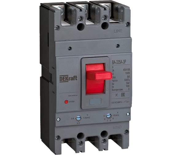 Изображение товара Силовой автоматический выключатель DEKraft ВА-335А 3 Р 400 А 50 кА 28130DEK