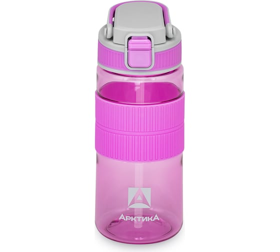 Изображение товара Бутылка тритановая Арктика 550 мл, лавандовая, с манжетом и питьевой трубочкой 722-550-LV
