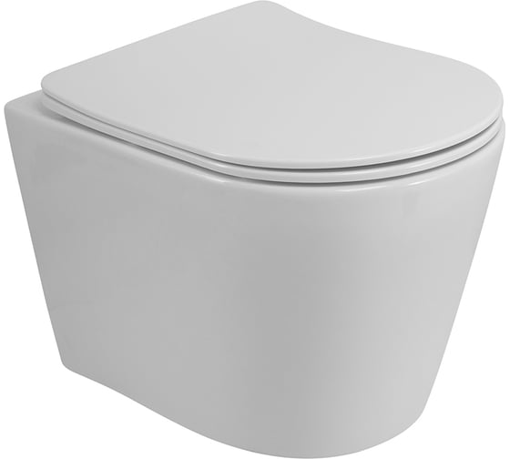 Изображение товара Чаша унитаза безободкового с вихревым смывом Art&Max TITO в комплекте с сиденьем AM2380CHRV/SC