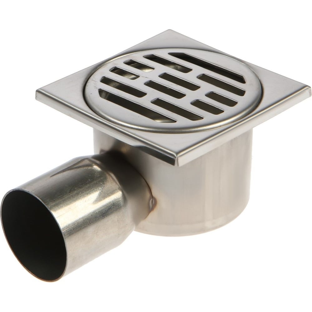 Изображение товара Душевой трап GRIALE 100x100 мм боковой выпуск нержавеющая сталь Хром