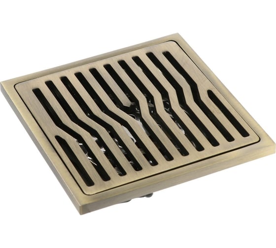 Изображение товара Трап душевой GRIALE 100x100 мм, вертикальный, d40/50 мм, нержавеющая сталь, античная бронза GR9599392