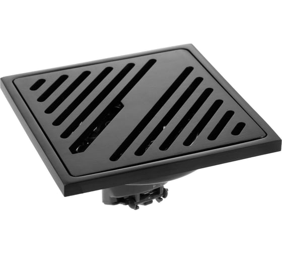 Изображение товара Трап душевой GRIALE 100x100 мм, вертикальный, d 40/50 мм, нержавеющая сталь, черный матовый GR9599386