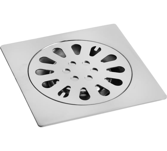Изображение товара Трап душевой GRIALE, 100x100 мм, вертикальный, нержавеющая сталь, хром, диаметр 40 мм GR9472804