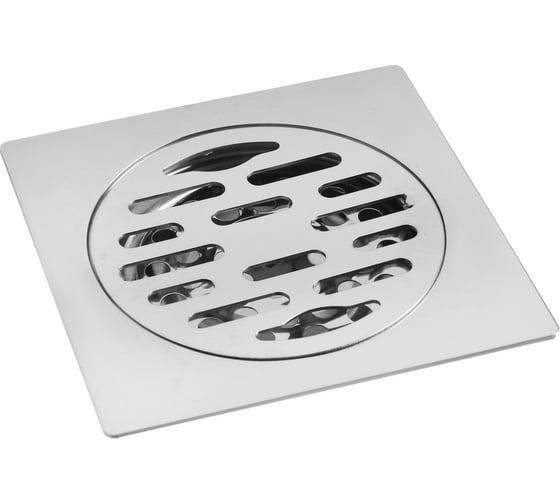 Изображение товара Трап душевой GRIALE, 100x100 мм, вертикальный, с сеткой для задержки волос, нержавеющая сталь, хром GR9472808