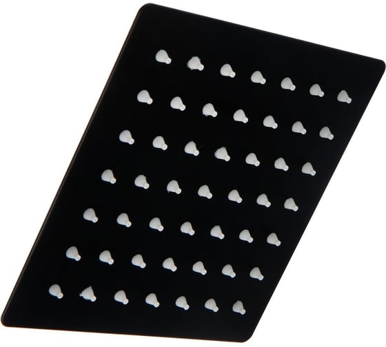 Изображение товара Тропическая лейка для душа потолочная GRIALE квадрат 15 см матовый черный, с шарниром для изменения угла наклона GR98H-6