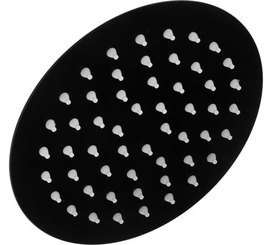 Изображение товара Тропическая лейка для душа потолочная GRIALE круг 20x20 матовый черный, с шарниром для изменения угла наклона GR97H-8