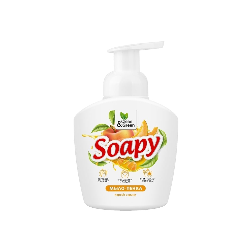 Изображение товара Жидкое мыло-пенка Прохим "Soapy" Персик и дыня, пенный дозатор, 400 мл CG8234