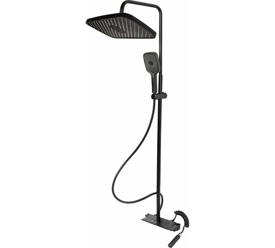 Изображение товара Душевая система РемоКолор авиац. ал,клавишная, с тропическим душем., лейкой, гигиеническим душем, излив в корпусе 35мм, 67-0-790