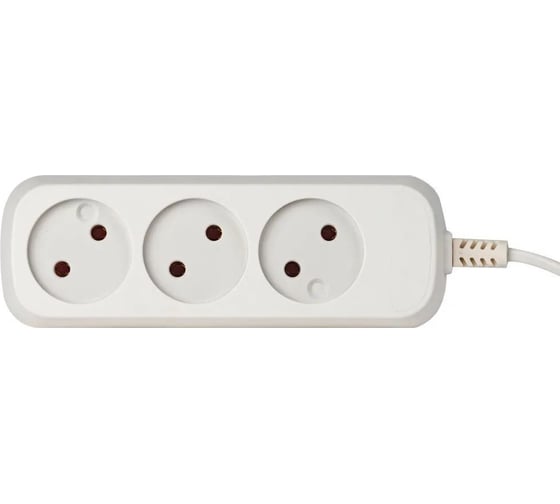 Изображение товара Электрический удлинитель Intro U330W без заземления, 3 розетки, 3 м ШВВП 2x0.75 мм2, 6 A, белый Б0057236