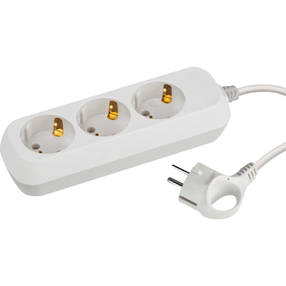 Изображение товара Электрический удлинитель Intro UE350W с заземлением 3 розетки 5 м белый