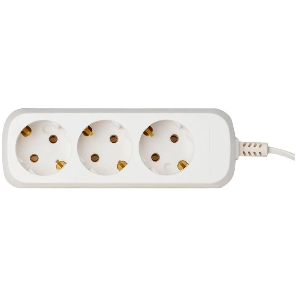 Изображение товара Электрический удлинитель Intro UE315W с заземлением, 3 розетки, 1.5 м ПВС 3x0.75 мм2, 10 А, белый Б0057235