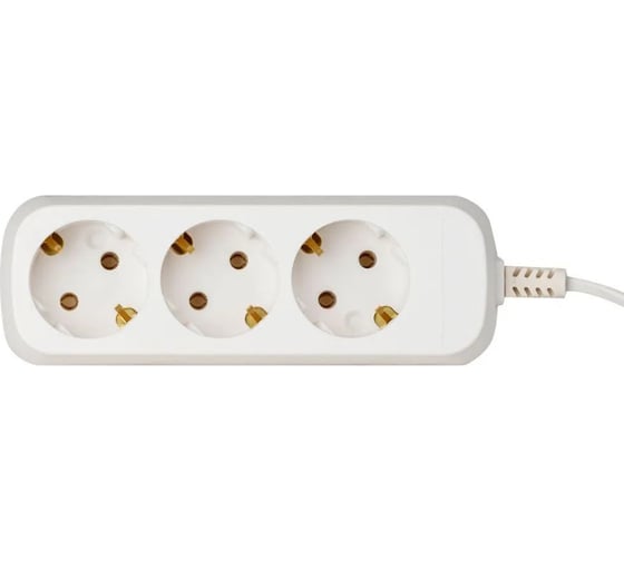Изображение товара Электрический удлинитель Intro UE315W с заземлением, 3 розетки, 1.5 м ПВС 3x0.75 мм2, 10 А, белый Б0057235