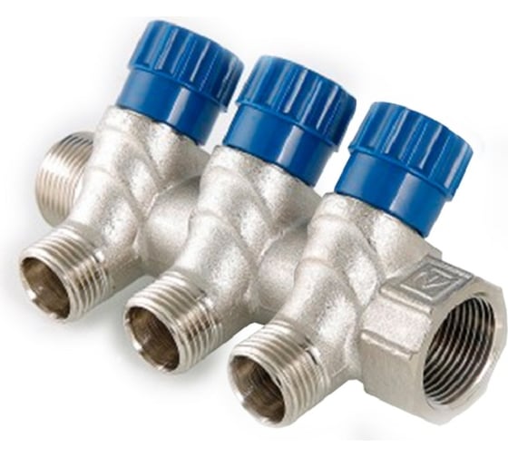 Изображение товара Коллектор с регулировочными вентилями PROFLINE 3/4x1/2, 3 выхода УТ-00044921