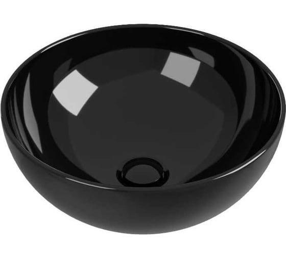 Изображение товара Накладная раковина Flaminia App диаметр 400хh160 мм без плоскости под смеситель, без перелива, керамика, цвет чёрный AP40ANER