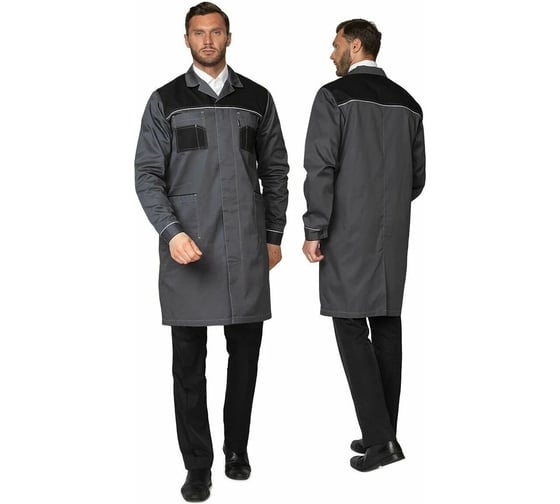 Изображение товара Халат ИТР мужской Прабо " Бренд 2020" серый/черный р-р 48-50/182-188 41737