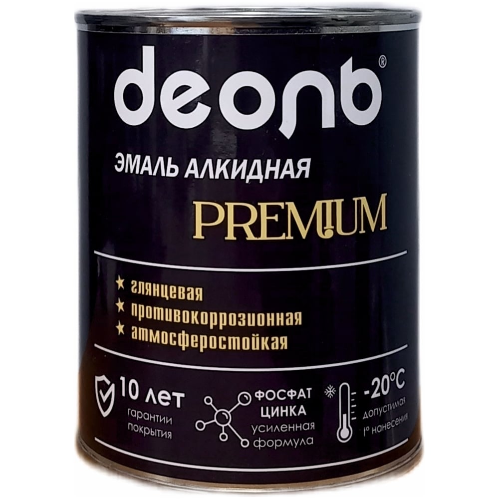 Изображение товара Алкидная эмаль с фосфатом цинка Деоль PREMIUM серый 0,75л RAL 7046 глянцевая