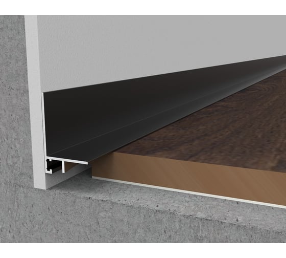 Изображение товара Микроплинтус ДИАЛ ПР-2334 напольный с заходом на стену 3 000 - 6063 Т6 серебро матовое 4687204783463