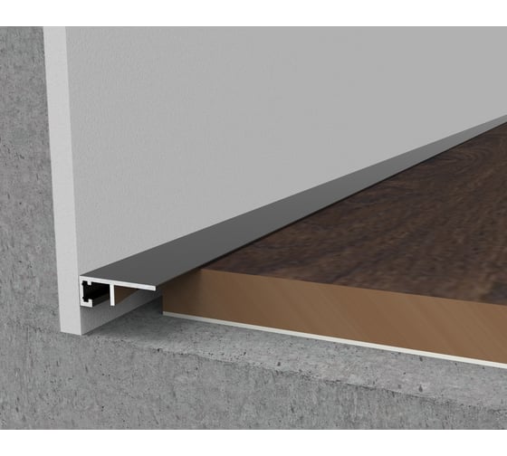 Изображение товара Микроплинтус ДИАЛ ПР-2336 напольный 2 000 - 6063 Т6 серебро матовое 4687204783517